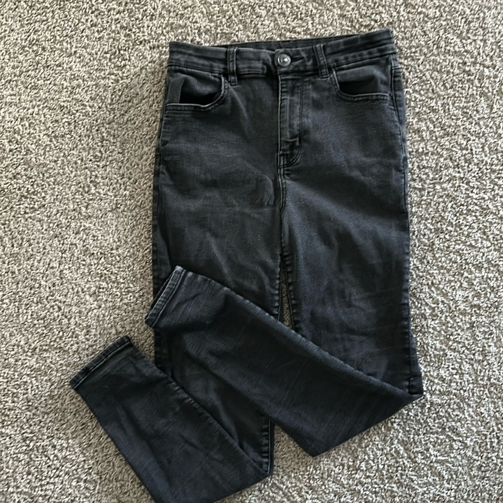 American Eagle Black Faded Wash Stretch Jean, Size 8 Regular Length